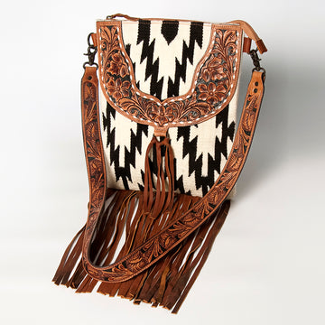 American Darling Large Crossbody Hand Tooled Saddle Blanket Genuine Leather Western Women Bag Handbag Purse | for Cute